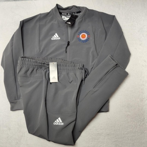 adidas Pants - Adidas Sweatsuit Women Medium Gray Track Suit Jacket Pant McDonalds All American